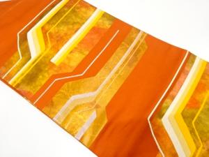 幾何学模様織り出し　名古屋帯